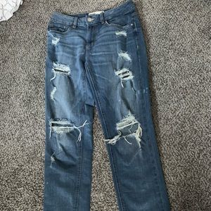 Medium wash, Lightly Ripped Garage Mom Jeans